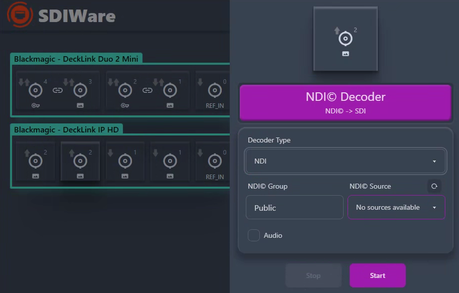 SDIWare NDI Decoder