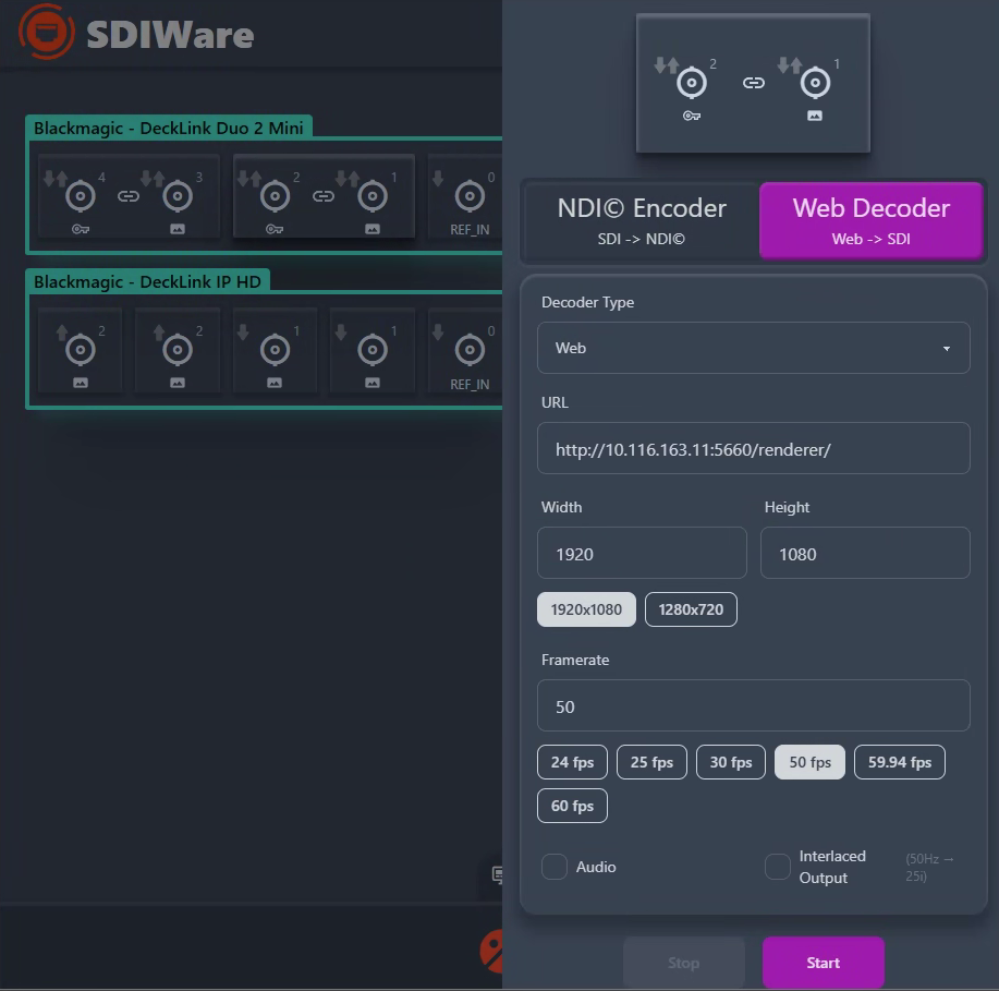 SDIWare Web Decoder